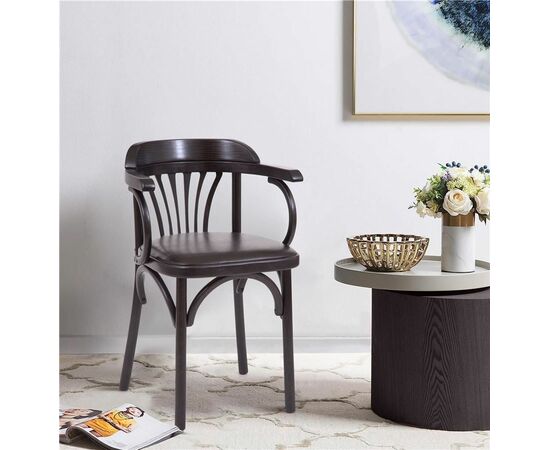 Стул Венский мягкий (венге, экокожа коричневая) | Интернет магазин мебели и декора LifeDekor