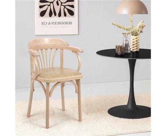 Стул Венский мягкий (беленый дуб, экокожа бежевая) | Интернет магазин мебели и декора LifeDekor