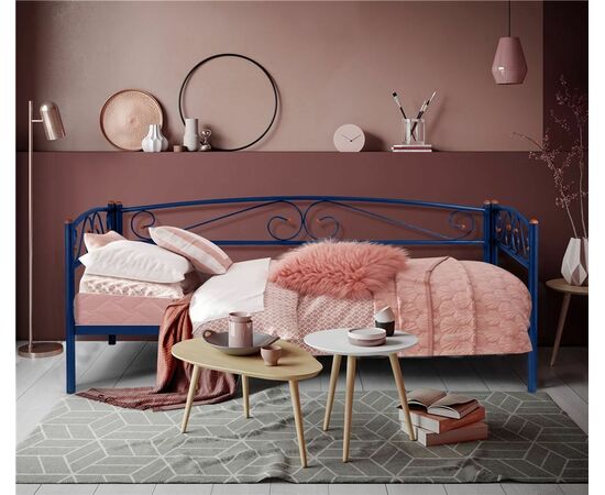 Кушетка Оптима Люкс (90х200/металлическое основание) Синий бархат | Интернет магазин мебели и декора LifeDekor