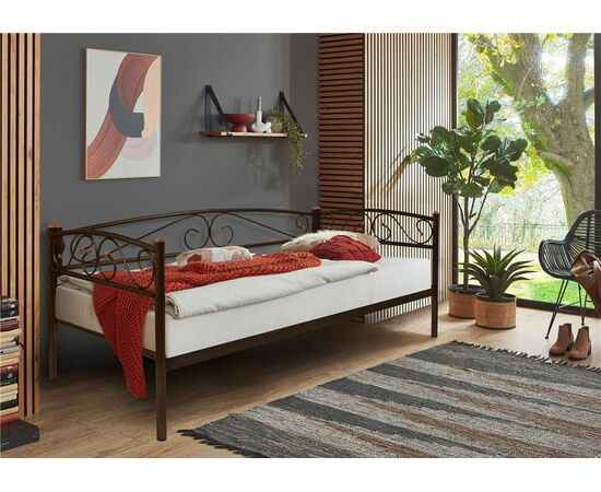 Кушетка Оптима Люкс (90х200/металлическое основание) Коричневый бархат, изображение 2 | Интернет магазин мебели и декора LifeDekor