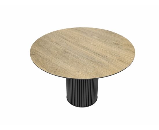 Стол DikLine AKR120 Керамика древесная OAKWOOD HONEY/подстолье черное/опоры черные (2 уп.), изображение 2 | Интернет магазин мебели и декора LifeDekor