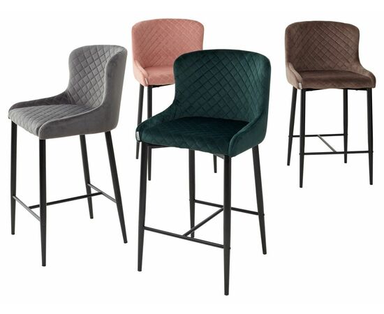 Полубарный стул ARTEMIS BLUVEL-52 PINK (H=65cm), велюр М-City, изображение 8 | Интернет магазин мебели и декора LifeDekor