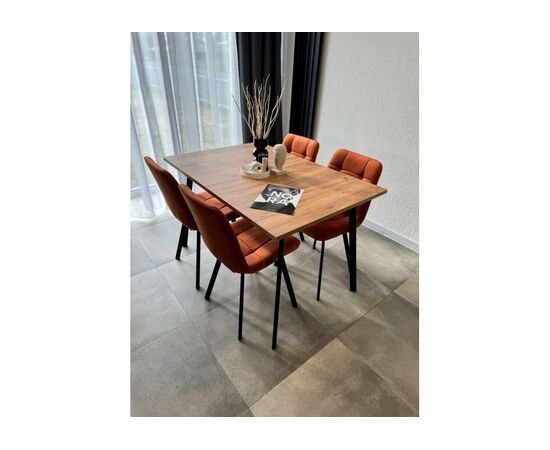 Стол деревянный Кортни 120 (160) x 80 дуб крафт золотой / черный матовый, изображение 3 | Интернет магазин мебели и декора LifeDekor