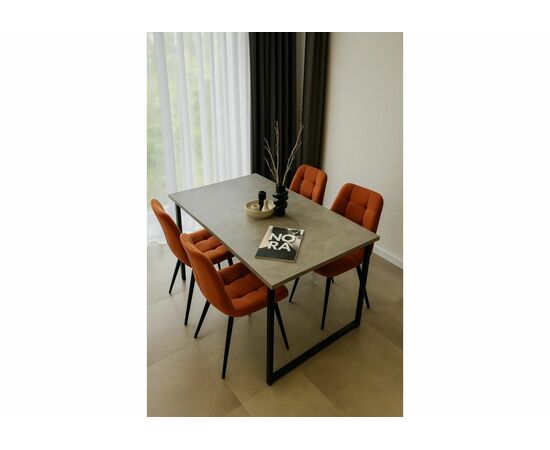 Стол деревянный Лиман 120 (160) x 80 бетон светлый / черный матовый, изображение 3 | Интернет магазин мебели и декора LifeDekor