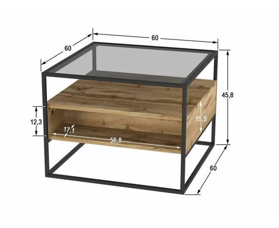 Стол журнальный "Эйден" (Дуб вотан), изображение 4 | Интернет магазин мебели и декора LifeDekor