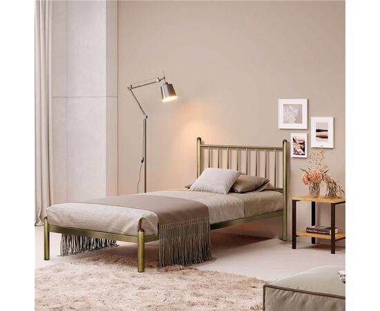 Кровать односпальная Арзу (90х200/металлическое основание с усилением) Бронзовый металлик | Интернет магазин мебели и декора LifeDekor