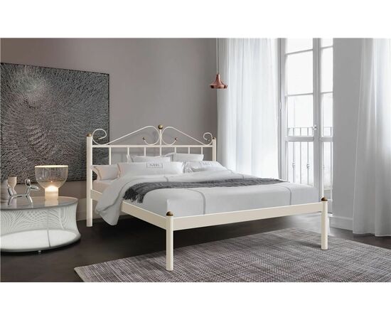 Кровать двуспальная "Розана" (180х200/мет. основание/бежевый) | Интернет магазин мебели и декора LifeDekor