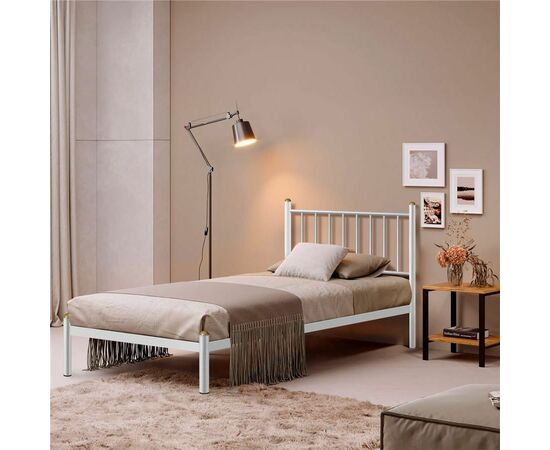 Кровать односпальная АРЗУ (90х200/металлическое основание с усилением) Белый | Интернет магазин мебели и декора LifeDekor