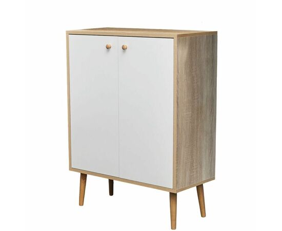 Комод Komo-3 (700х330х930 мм, ЛДСП Белый/Сонома 16мм, ножки береза), изображение 2 | Интернет магазин мебели и декора LifeDekor