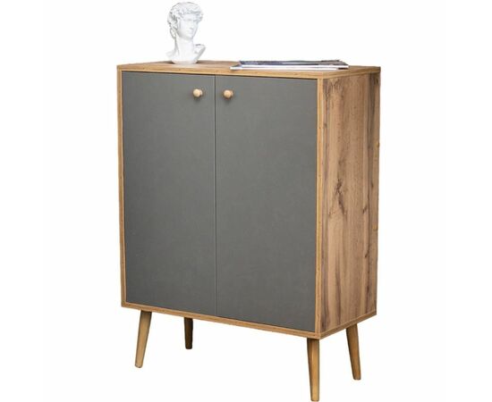 Комод Komo-3 (700х330х930 мм, ЛДСП Дуб Вотан/Серый 16мм, ножки береза), изображение 3 | Интернет магазин мебели и декора LifeDekor