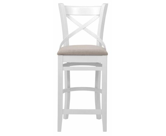 Стул барный "Hugo" (Белая эмаль/бежевый М02) | Интернет магазин мебели и декора LifeDekor