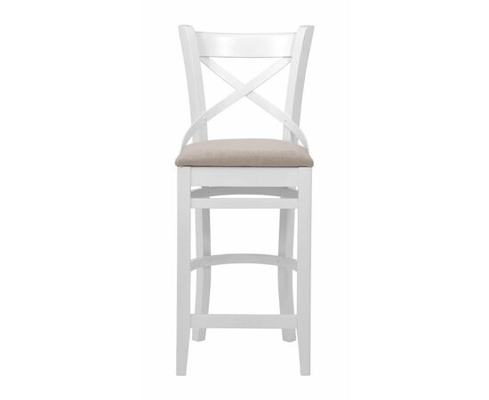 Стул барный "Hugo" (Белая эмаль/бежевый М02), изображение 2 | Интернет магазин мебели и декора LifeDekor