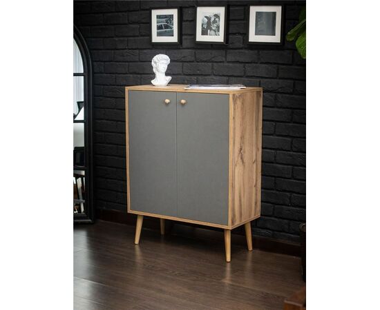 Комод Komo-3 (700х330х930 мм, ЛДСП Дуб Вотан/Серый 16мм, ножки береза) | Интернет магазин мебели и декора LifeDekor