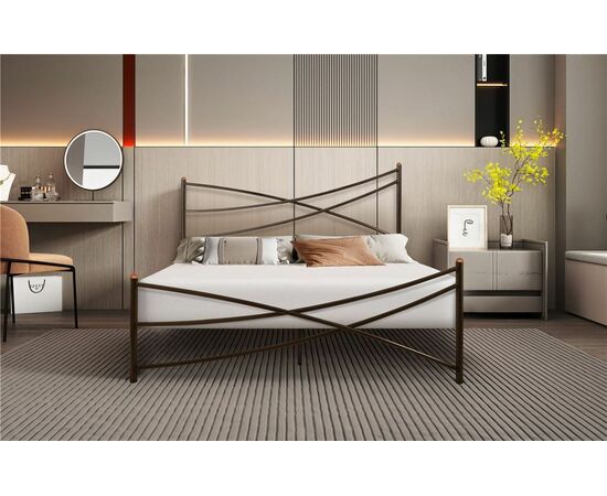 Кровать Лиана (160х200/металлическое основание) Коричневый бархат, изображение 2 | Интернет магазин мебели и декора LifeDekor