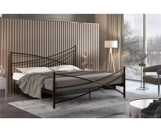 Кровать Лиана (140х200/металлическое основание) Коричневый бархат | Интернет магазин мебели и декора LifeDekor