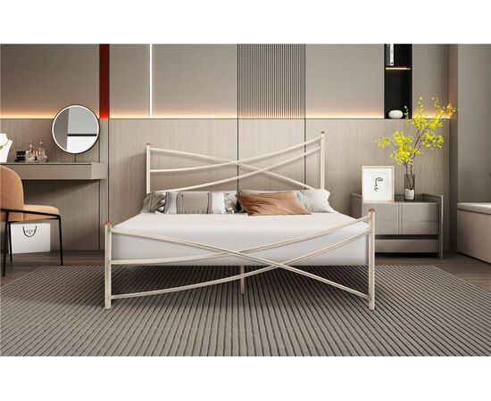 Кровать Лиана (140х200/металлическое основание) Бежевый, изображение 2 | Интернет магазин мебели и декора LifeDekor