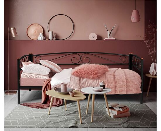 Кушетка Оптима Люкс (90х190/металлическое основание) Черный, изображение 2 | Интернет магазин мебели и декора LifeDekor