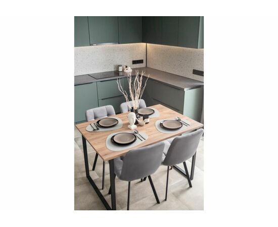 Стол деревянный Лиман 120 х 80 дуб крафт табачный / черный матовый, изображение 2 | Интернет магазин мебели и декора LifeDekor