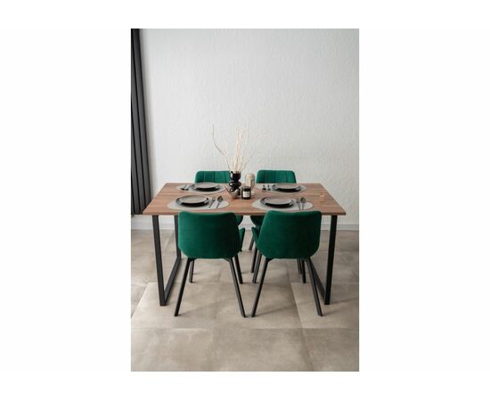 Стол деревянный Лиман 140 х 80 дуб крафт табачный / черный матовый, изображение 2 | Интернет магазин мебели и декора LifeDekor