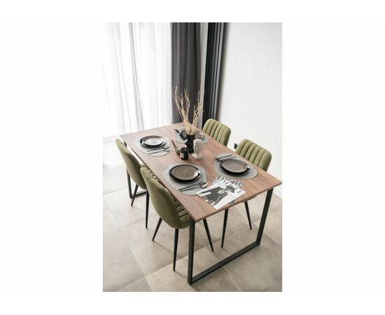 Стол деревянный Лиман 140 х 80 дуб крафт табачный / черный матовый, изображение 3 | Интернет магазин мебели и декора LifeDekor