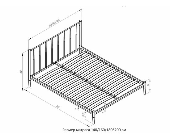 Кровать КМД 26 Бриз 140 белый, изображение 3 | Интернет магазин мебели и декора LifeDekor