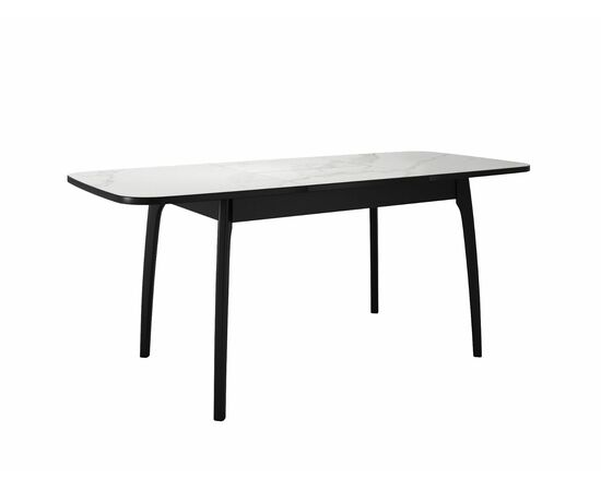 Стол DikLine MK15 Керамика Белый мрамор/подстолье черное/опоры черные, изображение 3 | Интернет магазин мебели и декора LifeDekor