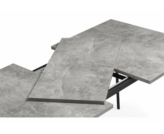 Стол деревянный Кортни 120 (160) x 80 бетон светлый / черный матовый, изображение 10 | Интернет магазин мебели и декора LifeDekor