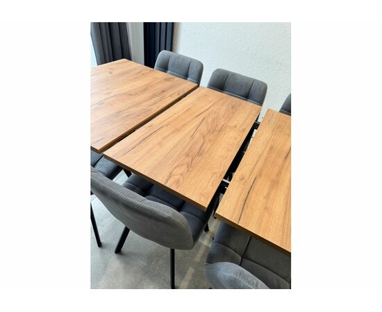 Стол деревянный Лиман 120 (160) x 80 дуб крафт золотой / черный матовый, изображение 11 | Интернет магазин мебели и декора LifeDekor