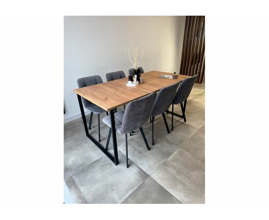 Стол деревянный Лиман 120 (160) x 80 дуб крафт золотой / черный матовый, изображение 12 | Интернет магазин мебели и декора LifeDekor