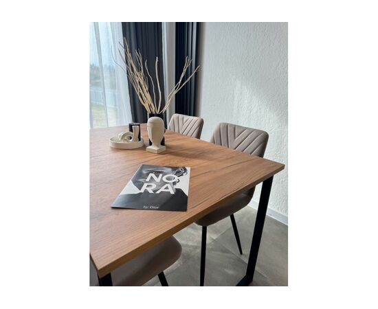 Стол деревянный Лиман 120 (160) x 80 дуб крафт золотой / черный матовый, изображение 13 | Интернет магазин мебели и декора LifeDekor