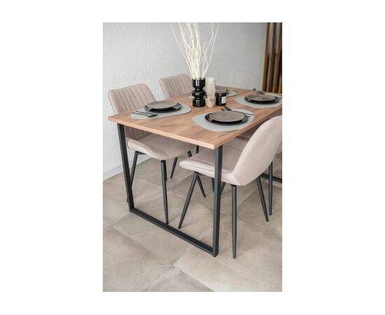 Стол деревянный Лиман 120 х 80 дуб крафт табачный / черный матовый, изображение 16 | Интернет магазин мебели и декора LifeDekor