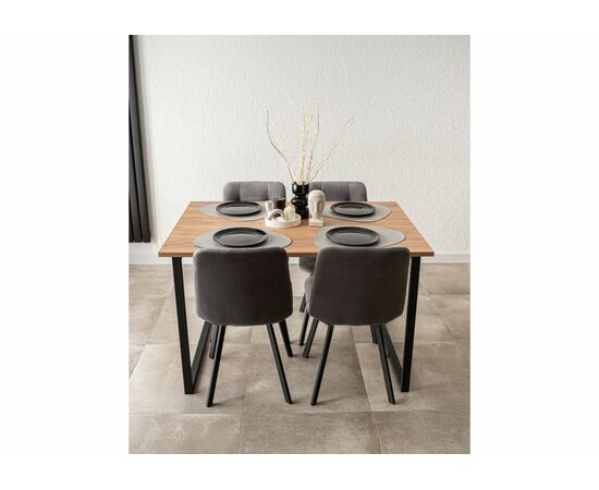 Стол деревянный Лиман 120 х 80 дуб крафт золотой / черный матовый, изображение 7 | Интернет магазин мебели и декора LifeDekor