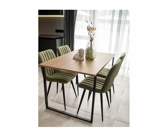 Стол деревянный Лиман 120 х 80 дуб крафт золотой / черный матовый, изображение 8 | Интернет магазин мебели и декора LifeDekor