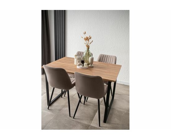 Стол деревянный Лиман 120 х 80 дуб крафт золотой / черный матовый, изображение 9 | Интернет магазин мебели и декора LifeDekor