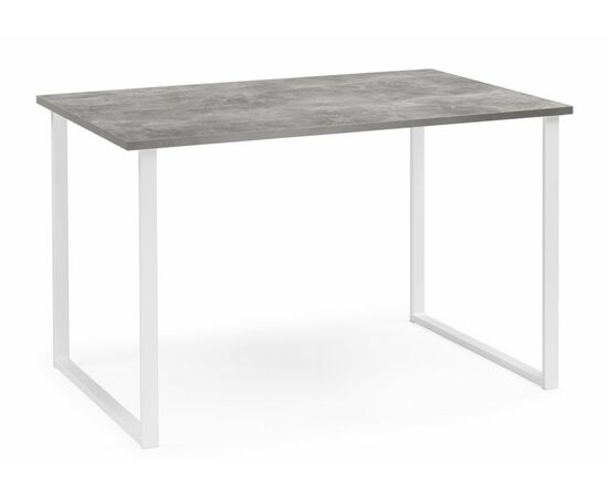 Стол деревянный Лиман 120 x 80 бетон светлый / белый матовый | Интернет магазин мебели и декора LifeDekor