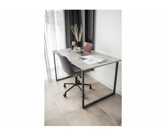 Стол деревянный Лиман 140 х 80 бетон светлый / черный матовый, изображение 8 | Интернет магазин мебели и декора LifeDekor