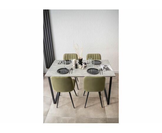 Стол деревянный Лиман 140 х 80 бетон светлый / черный матовый, изображение 10 | Интернет магазин мебели и декора LifeDekor