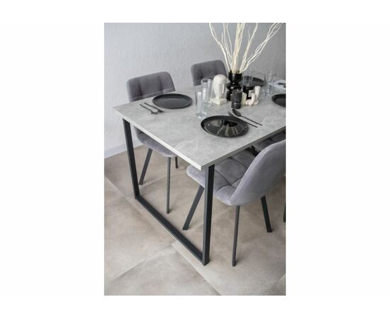 Стол деревянный Лиман 140 х 80 бетон светлый / черный матовый, изображение 12 | Интернет магазин мебели и декора LifeDekor