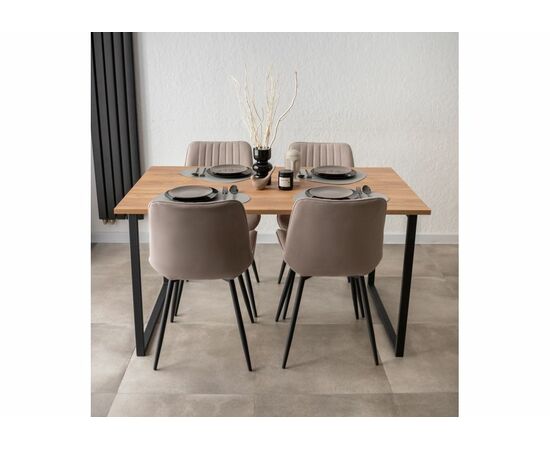 Стол деревянный Лиман 140 х 80 дуб крафт золотой / черный матовый, изображение 10 | Интернет магазин мебели и декора LifeDekor