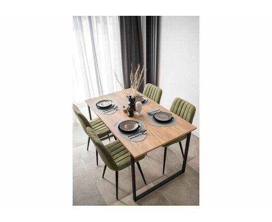 Стол деревянный Лиман 140 х 80 дуб крафт золотой / черный матовый, изображение 12 | Интернет магазин мебели и декора LifeDekor