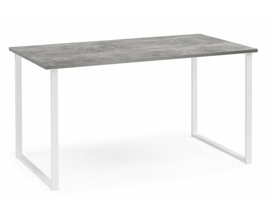 Стол деревянный Лиман 140 x 80 бетон светлый / белый матовый | Интернет магазин мебели и декора LifeDekor