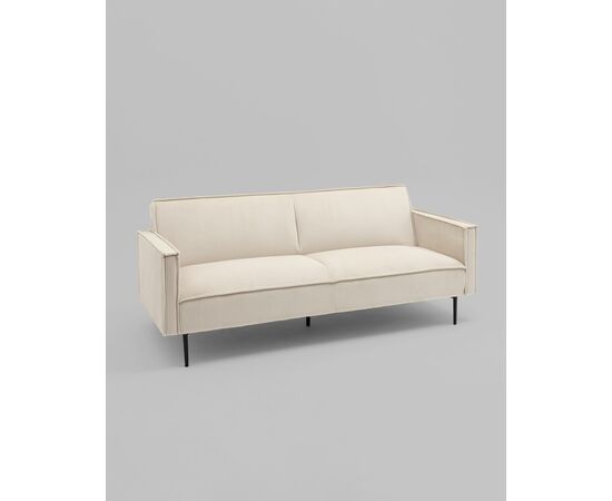 Диван прямой Кассель велюр рельефный молочный, изображение 2 | Интернет магазин мебели и декора LifeDekor