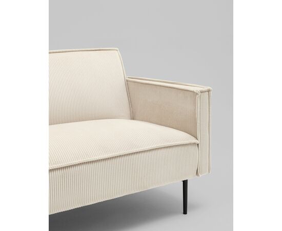 Диван прямой Кассель велюр рельефный молочный, изображение 7 | Интернет магазин мебели и декора LifeDekor