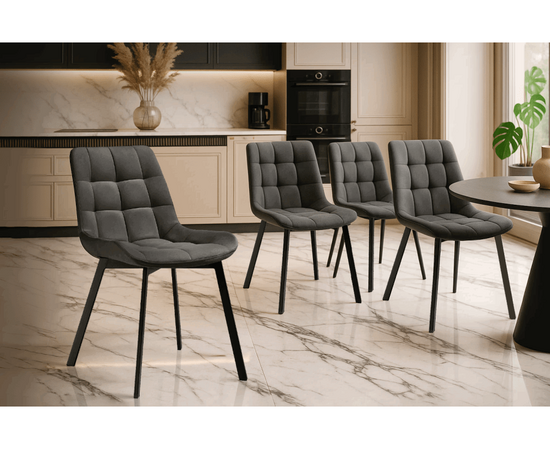 Стул на металлокаркасе Стронг 4 шт темно-серый / черный, изображение 3 | Интернет магазин мебели и декора LifeDekor