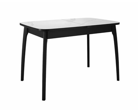 Стол DikLine MK15 Керамика Белый мрамор/подстолье черное/опоры черные | Интернет магазин мебели и декора LifeDekor