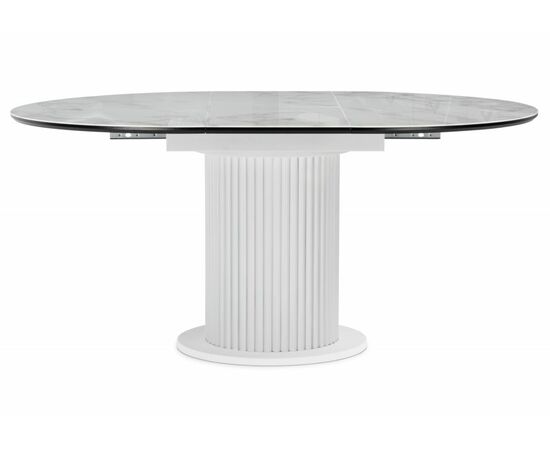 Стол стеклянный Фостер 120(160)х120х76 белый мрамор / белая шагрень / белый, изображение 3 | Интернет магазин мебели и декора LifeDekor