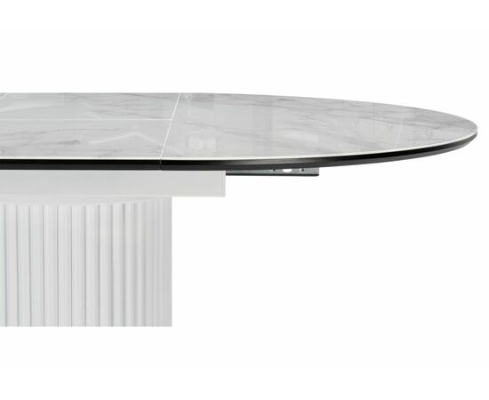 Стол стеклянный Фостер 120(160)х120х76 белый мрамор / белая шагрень / белый, изображение 4 | Интернет магазин мебели и декора LifeDekor