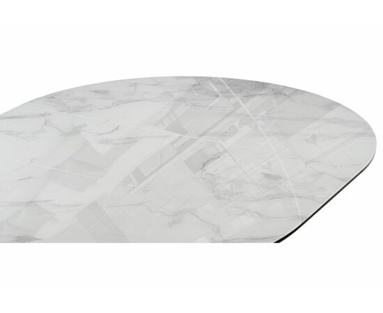 Стол стеклянный Фостер 120(160)х120х76 белый мрамор / белая шагрень / белый, изображение 5 | Интернет магазин мебели и декора LifeDekor