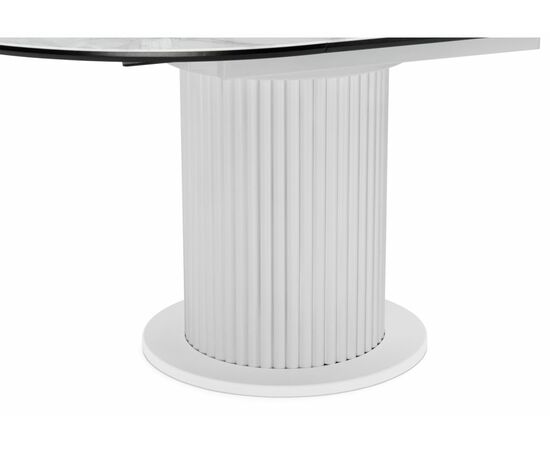 Стол стеклянный Фостер 120(160)х120х76 белый мрамор / белая шагрень / белый, изображение 6 | Интернет магазин мебели и декора LifeDekor