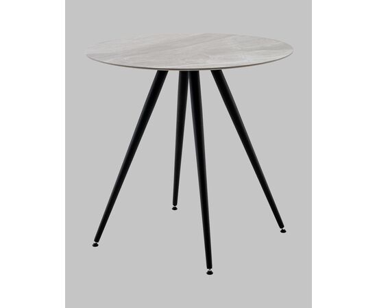 Стол Ники круглый столешница керамика Italian light grey 800, изображение 2 | Интернет магазин мебели и декора LifeDekor